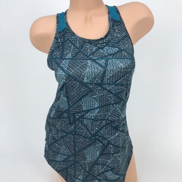 Champion Tops - Champion Printed Bodycon Tank Top Activewear Gym Yoga Racerback Top Blue SZ S